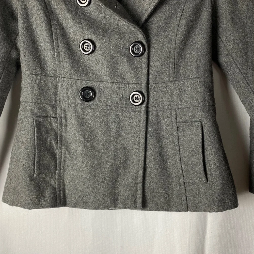 Rothschild Wool Blend Classic Dark Grey Double Breasted Coat - Picture 5 of 8